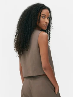 Asymmetrische Weste Mit Knopfleiste