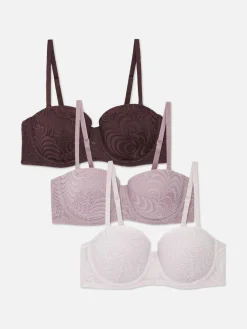 Balconette-BHs Aus Spitze, A-D, 3er-Pack