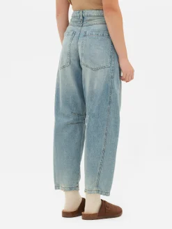 Barrel-Jeans Im Used-Look
