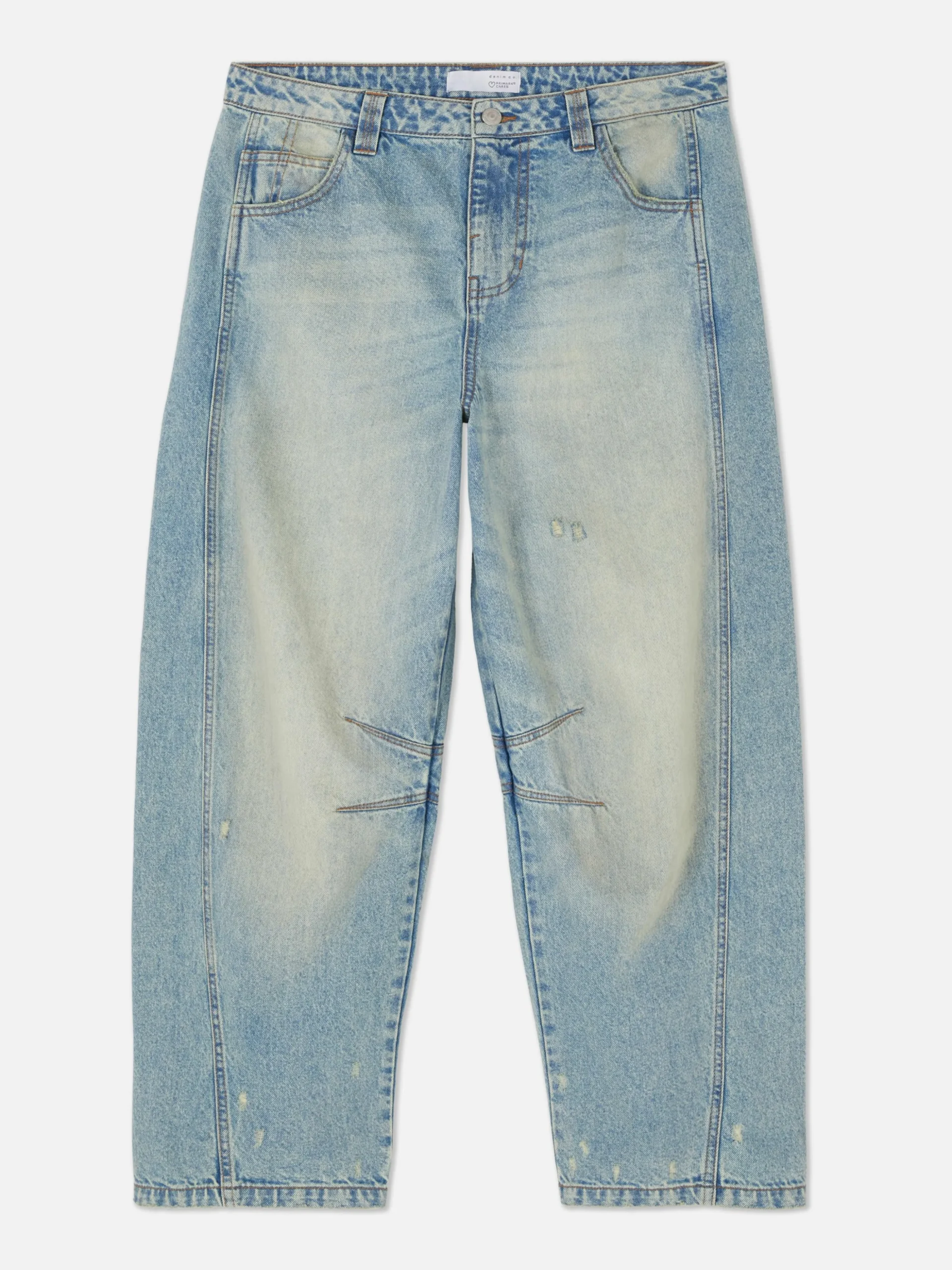 Barrel-Jeans Im Used-Look