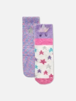Bequeme Socken Mit Einhorn-Motiv, 2er-Pack