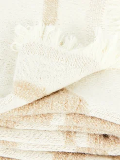 Überwurf Mit Abstraktem Blätter-Print Und Fransen