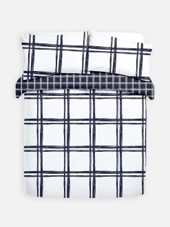 Bettwäscheset Mit Fensterkaros Für Doppelbetten