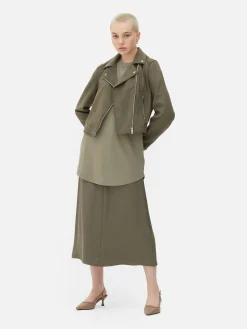 Bikerjacke In Wildleder-Optik