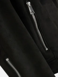 Bikerjacke In Wildleder-Optik