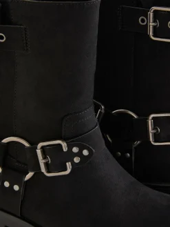 Bikerstiefel In Wildleder-Optik