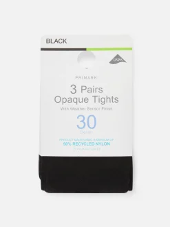 Blickdichte Strumpfhosen, 30 Den, 3er-Pack