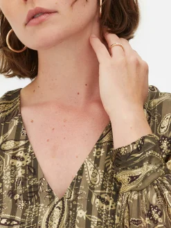 Boho-Midaxikleid Mit V-Ausschnitt