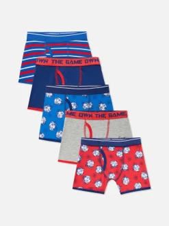 Boxershorts Mit Fußball-Design, 5er-Pack