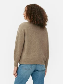 Boyfriend-Strickcardigan Mit V-Ausschnitt