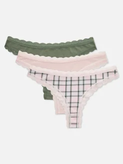 Brazil-Taillenslips Mit Spitzenbesatz, 3er-Pack