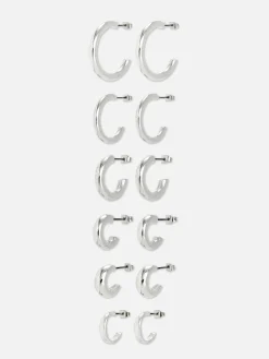 Breite Creolen, 6er-Pack