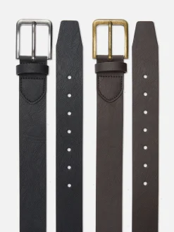 Breite Kunstledergürtel, 2er-Pack