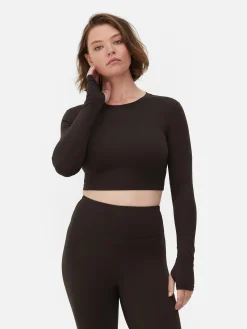 Butterweiches, Langärmeliges „Rita Ora“ Sport-Top