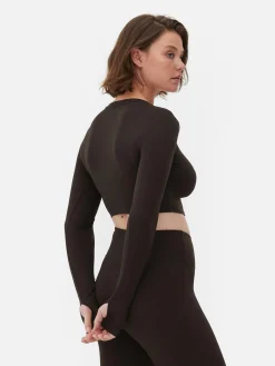 Butterweiches, Langärmeliges „Rita Ora“ Sport-Top