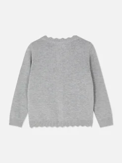 Cardigan Mit Knopfleiste Und Bogenkante