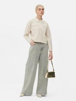 Cardigan Mit Knopfleiste Und Kragen