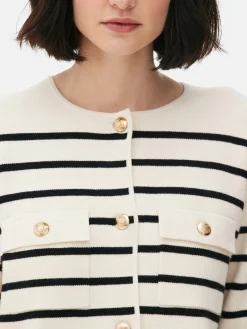 Cardigan Mit Streifen Und Knopfleiste