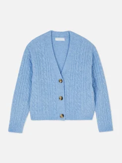 Cardigan Mit Zopfmuster