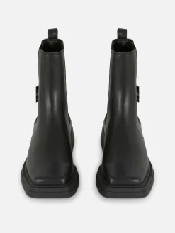 Chelseaboots Aus Kunstleder Mit Eckigem Zehenbereich