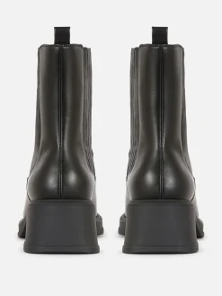 Chelsea-Stiefeletten Mit Blockabsatz