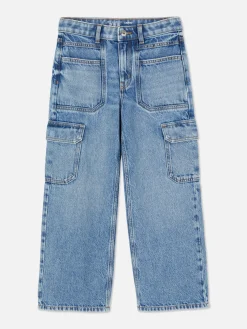 Denim-Jeans Im Cargostil Mit Weitem Bein