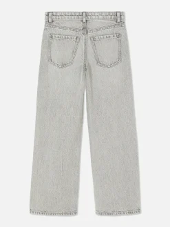 Denim-Jeans Mit Weitem Bein Und Schlitz