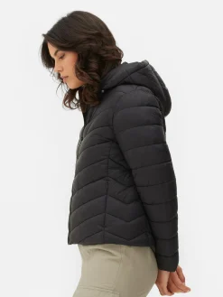 Dünne Pufferjacke Mit Kapuze