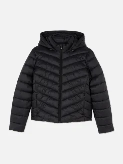 Dünne Pufferjacke Mit Kapuze