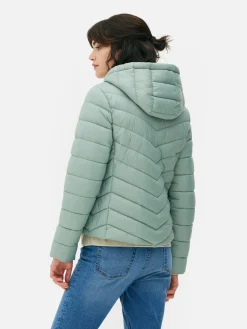 Dünne Pufferjacke Mit Kapuze