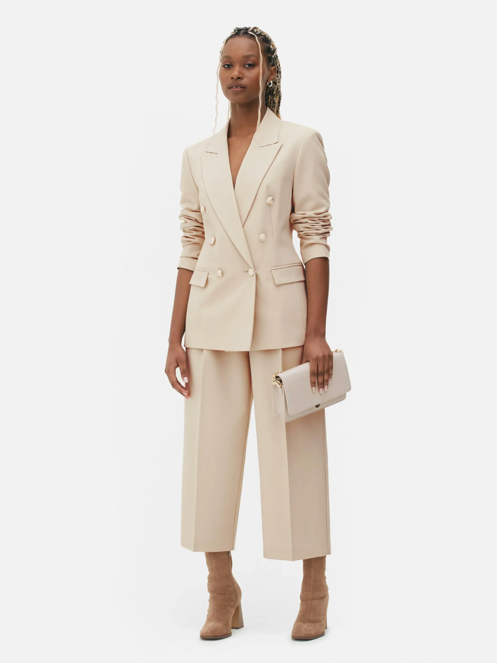 Doppelreihiger Blazer Mit Metallic-Knöpfen