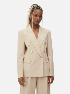 Doppelreihiger Blazer Mit Metallic-Knöpfen