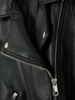 Essential Bikerjacke Aus Kunstleder