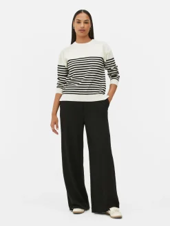 Feinstrick-Rundhalspullover