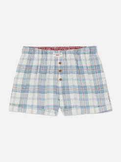 Flanell-Schlafanzugshorts Mit Karomuster