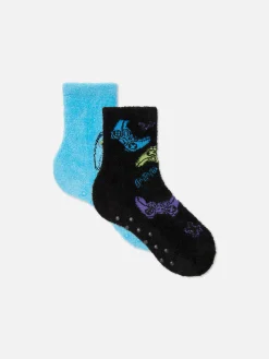 Flauschige Socken Mit Gamecontroller-Design, 2er-Pack