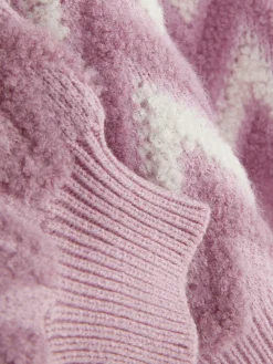 Flauschiger Strickpullover Mit Zickzackmuster