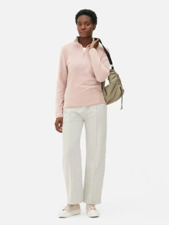 Fleecejacke Mit Halbem Reißverschluss