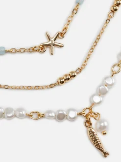 Fußkettchen Mit Meeresmotiv, 3er-Pack