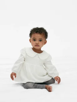 Gekräuselte Bluse Mit Kragen