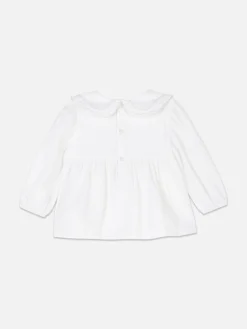 Gekräuselte Bluse Mit Kragen