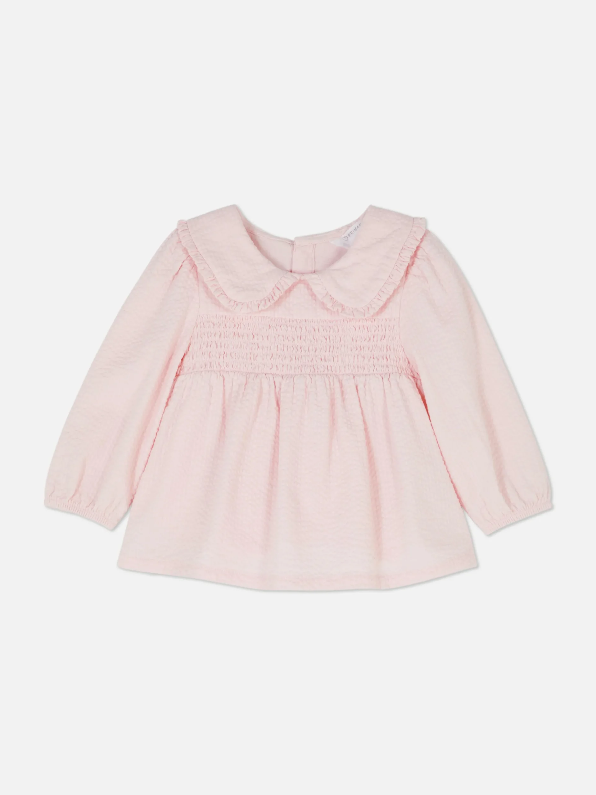 Gekräuselte Bluse Mit Kragen