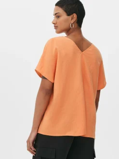 Gerade Geschnittene Tunika Mit V-Ausschnitt