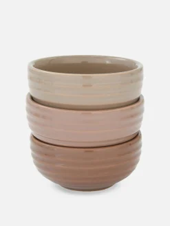 Geriffelte Snackschüsseln, 3er-Pack