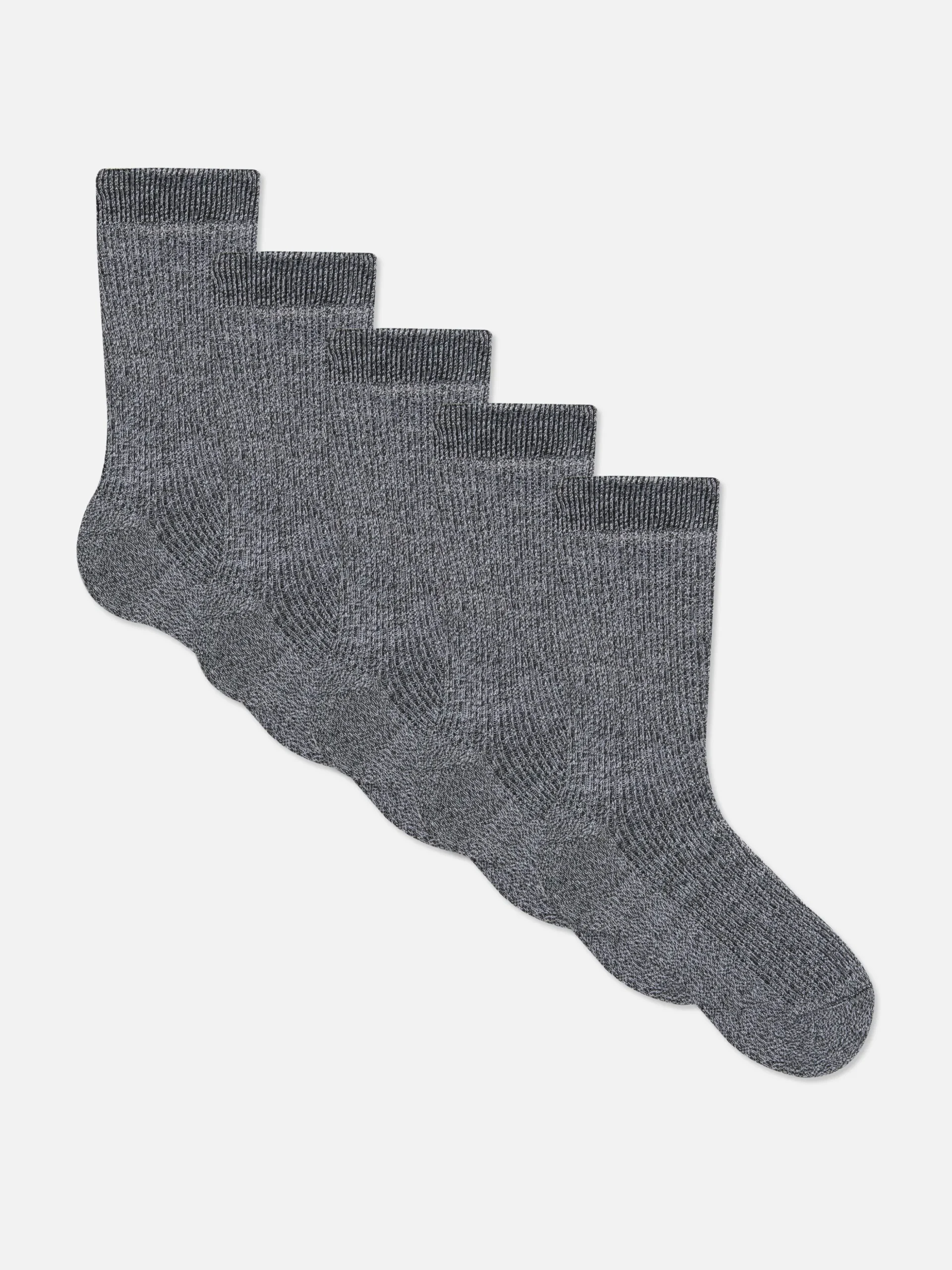 Gerippte Crew-Socken, 5er-Pack