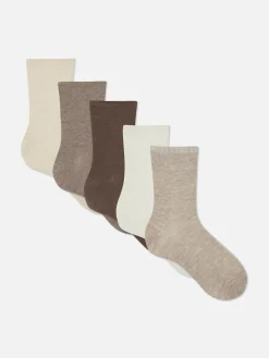 Gerippte Crew-Socken, 5er-Pack
