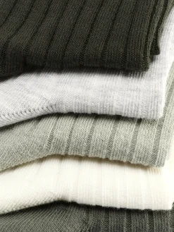 Gerippte Crew-Socken, 5er-Pack