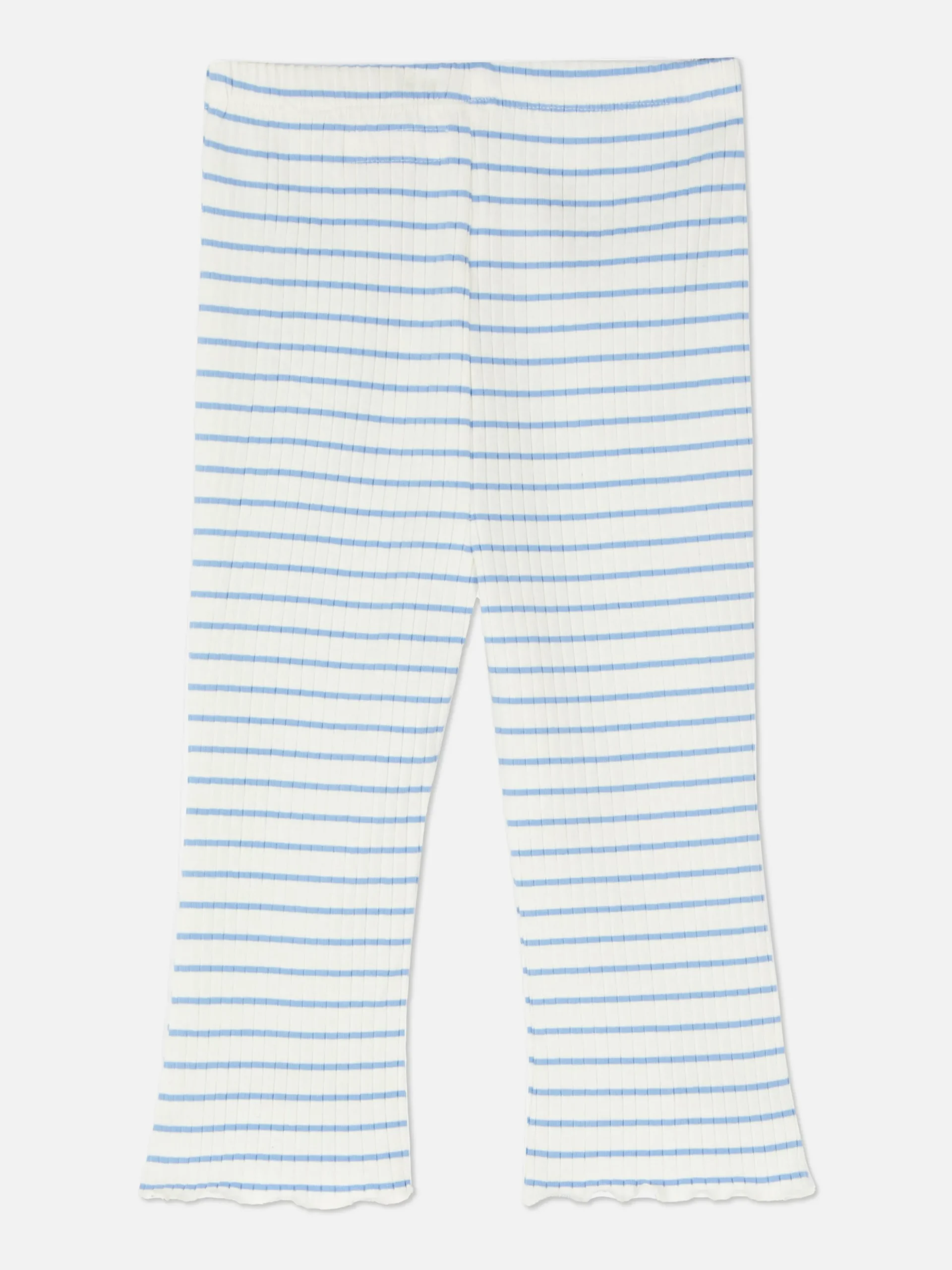 Gerippte, Gestreifte Leggings Mit Ausgestelltem Bein