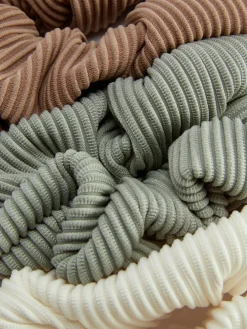 Gerippte Haargummis, 3er-Pack