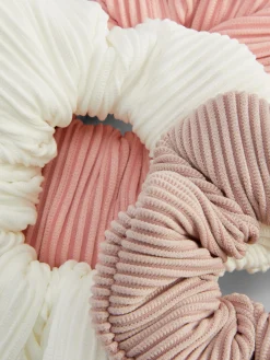 Gerippte Haargummis, 3er-Pack